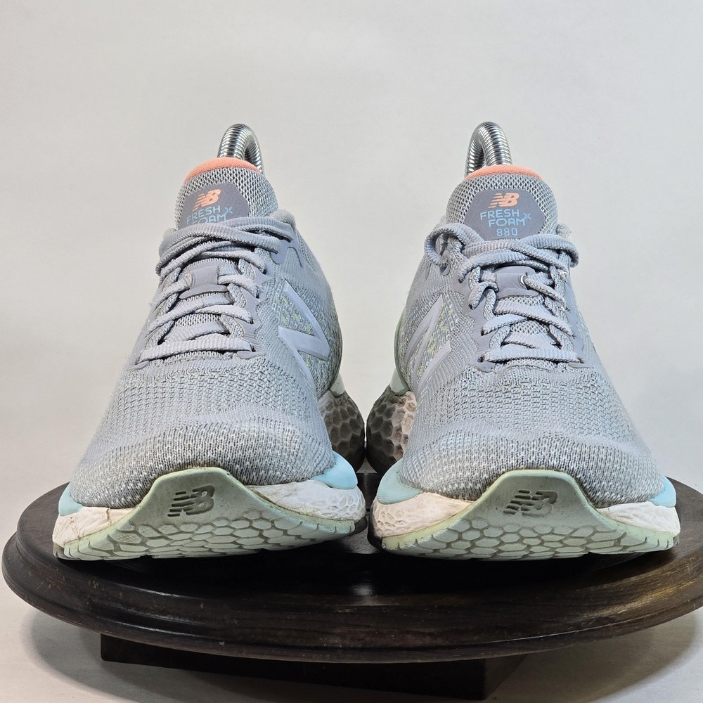 New Balance Women's Light Blue and Mint Athletic Running Shoes with Coral Tongue - Picture 2 of 11